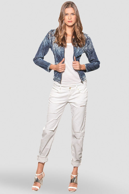 Women White Ripped Skinny Jeans