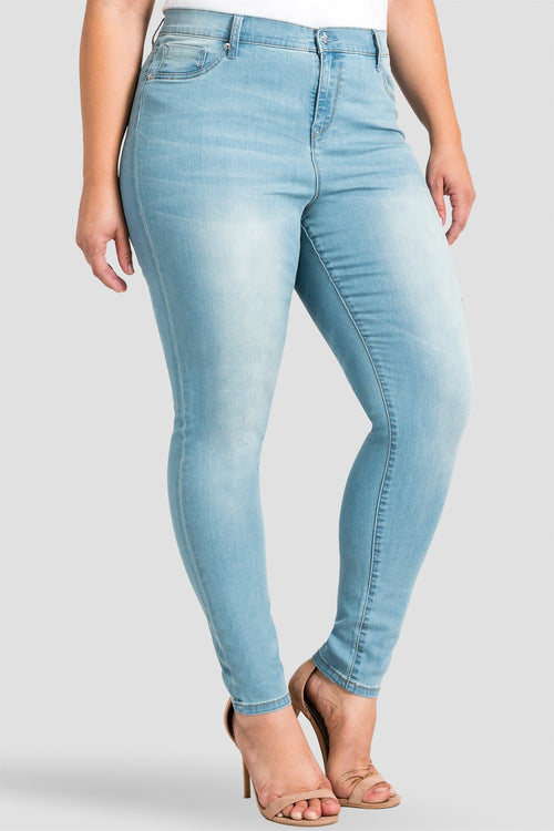 Plus Size Women Destroyed Denim Jeans