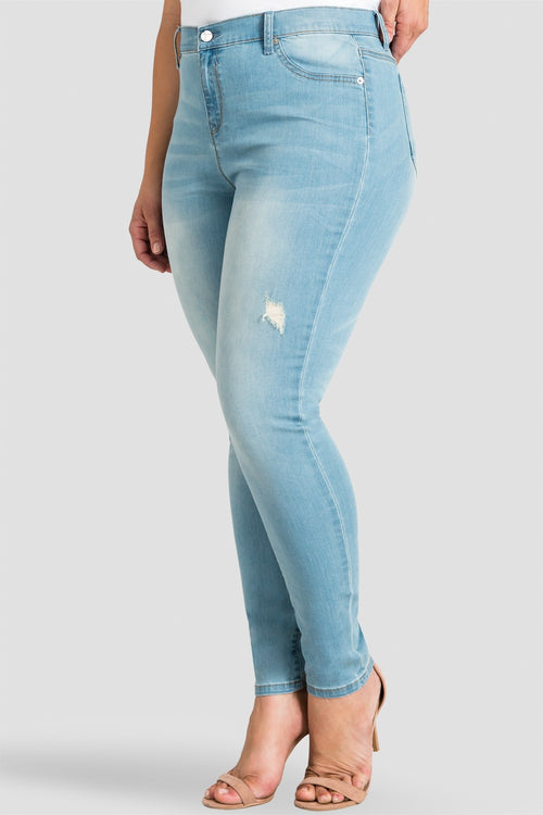Plus Size Women Ankle Length Skinny Jeans