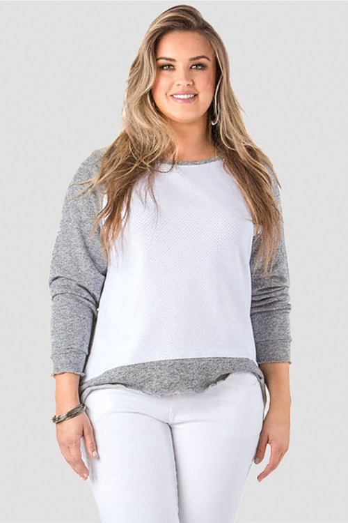 Standards & Practices Contemporary Fashion Women Plus Mesh Sweater