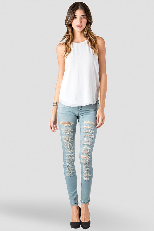 Women Distressed Skinny Jeans