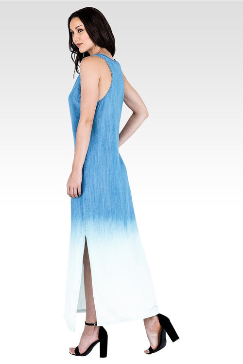 Kori Sleeveless Racerback Ombre Tencel Maxi Dress