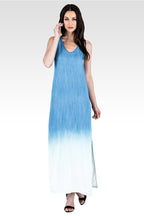 Women's Long Ombre Racerback Blue Sundress