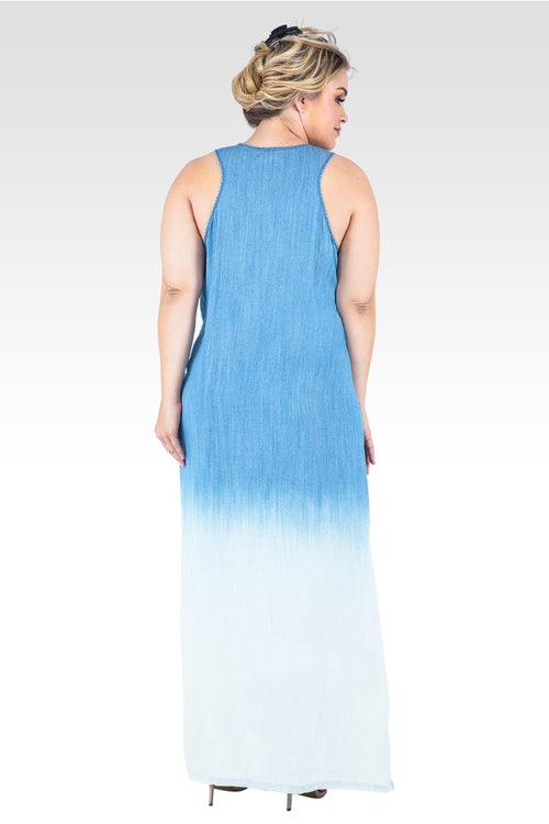 Plus Size Kori Sleeveless Racerback Ombre Tencel Maxi Dress