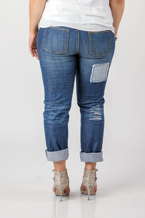 Women Plus Destroyed Boyfriend Jeans
