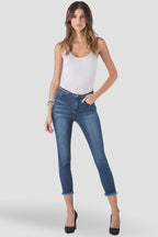 Women High Waisted Cropped Denim