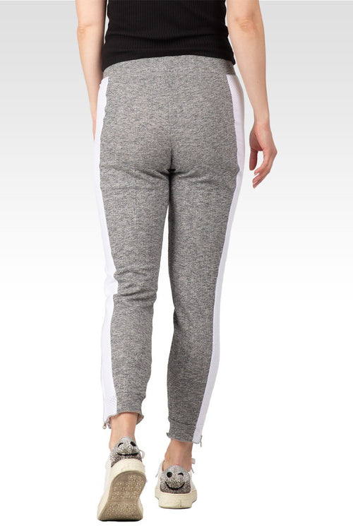 Sami French Terry Mesh Side Ankle Zip Pull On Jogger Pants