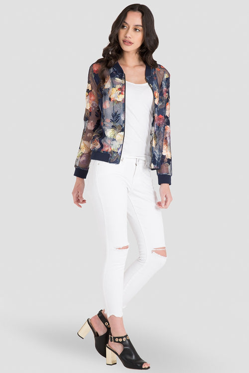 Women White Destroyed Ankle Jeans
