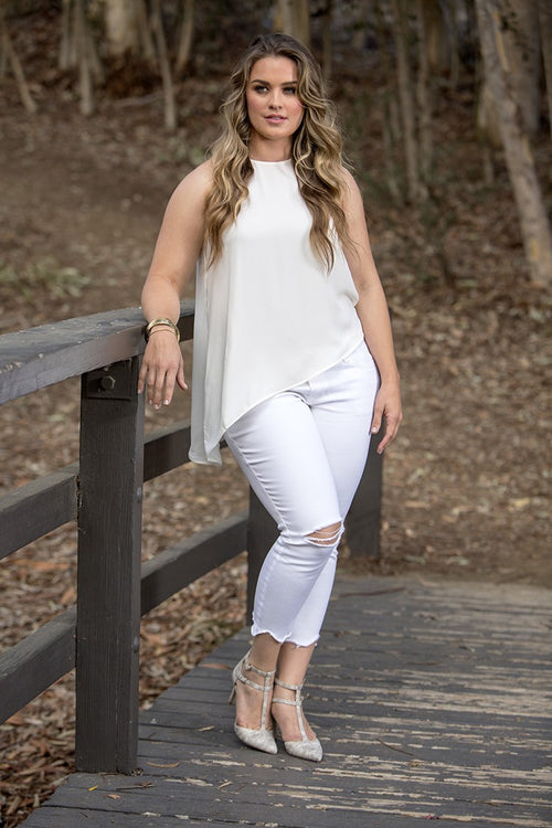 Plus Size Women Cropped Skinny Jeans