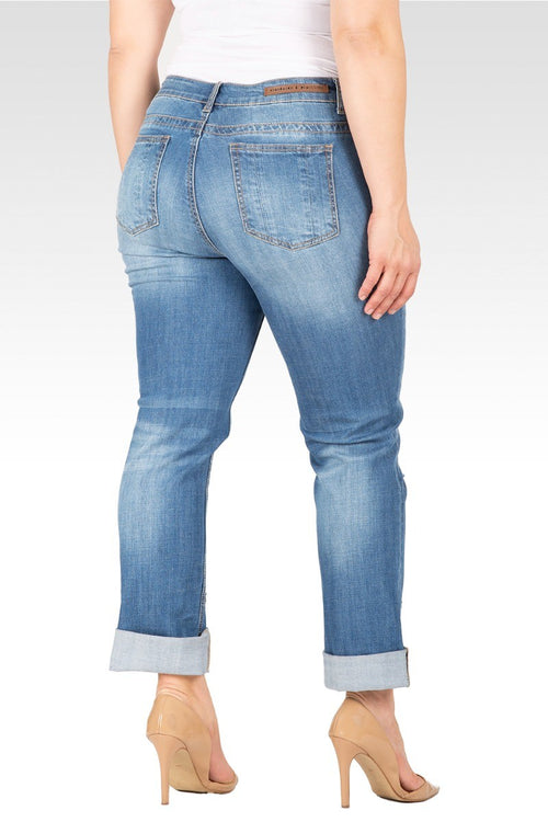 Plus Size X-Boyfriend Rolled Cuff Jeans