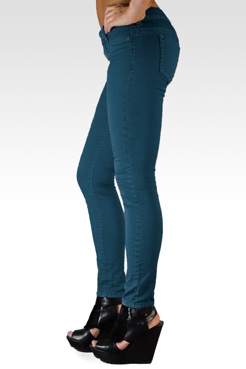 S & P Women's Premium Color Stretch Denim Skinny Jeans-1