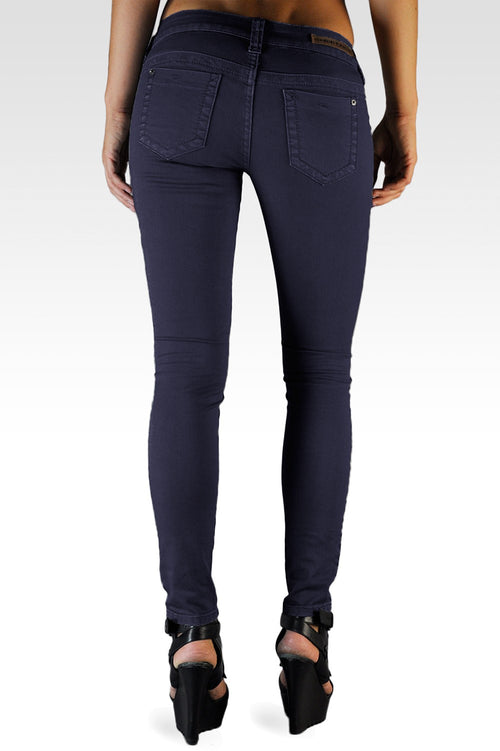 S & P Women's Purple Bomb Premium Color Stretch Denim Skinny Jeans-2