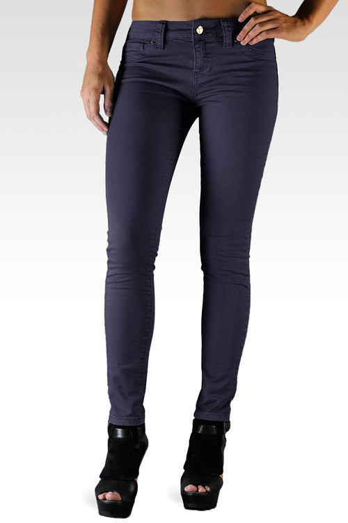 S & P Women's Purple Bomb Premium Color Stretch Denim Skinny Jeans-3