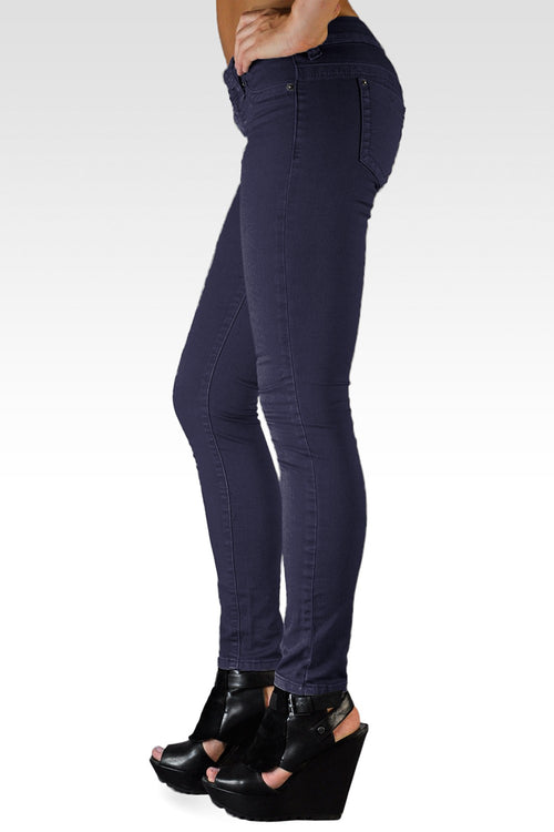 S & P Women's Purple Bomb Premium Color Stretch Denim Skinny Jeans-4