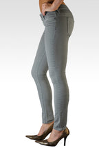 Sage Gray Stretch Premium Color Denim Faux Front Skinny Jeans