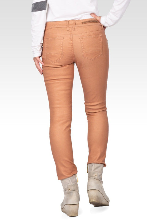 Zuri Women's Low Rise Pumpkin Shine Skinny Jeans