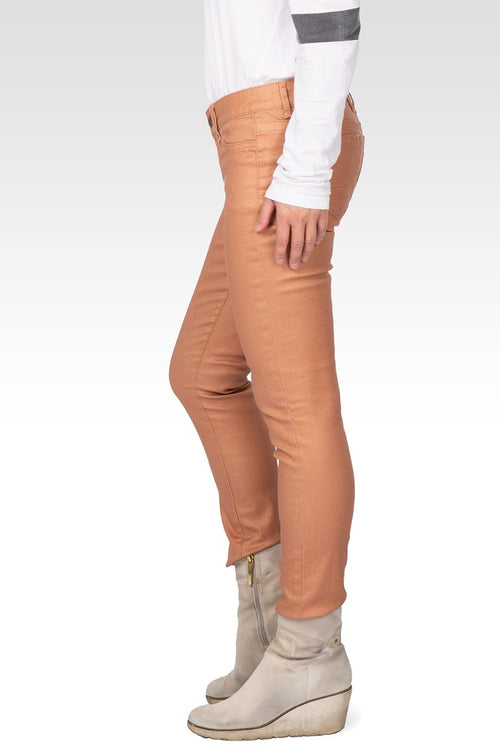 Zuri Women's Low Rise Pumpkin Shine Skinny Jeans