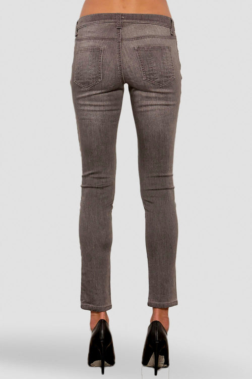 Women Grey Mid-Rise Skinny Jeans
