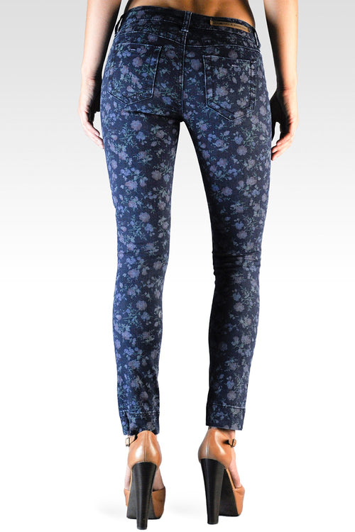 Rose Floral Print Premium Stretch Denim Jeans-2