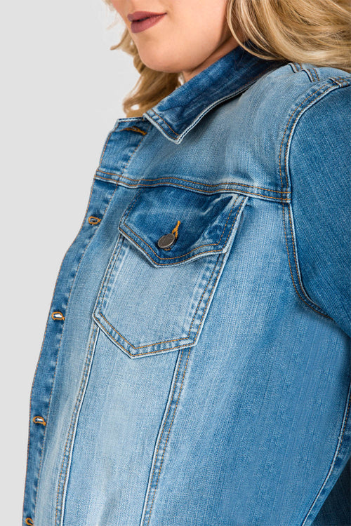 Plus Size Margot Oversized Jean Jacket - Light Wash Denim