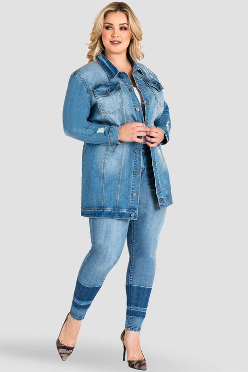Plus Size Margot Oversized Jean Jacket - Light Wash Denim