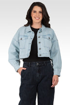 Phoenix Easy Fit Denim Cropped Trucker Jacket