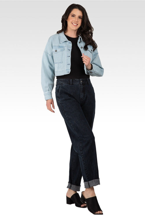 Phoenix Easy Fit Denim Cropped Trucker Jacket