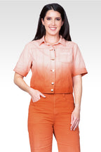 Cropped Dip-Dye Denim Jacket