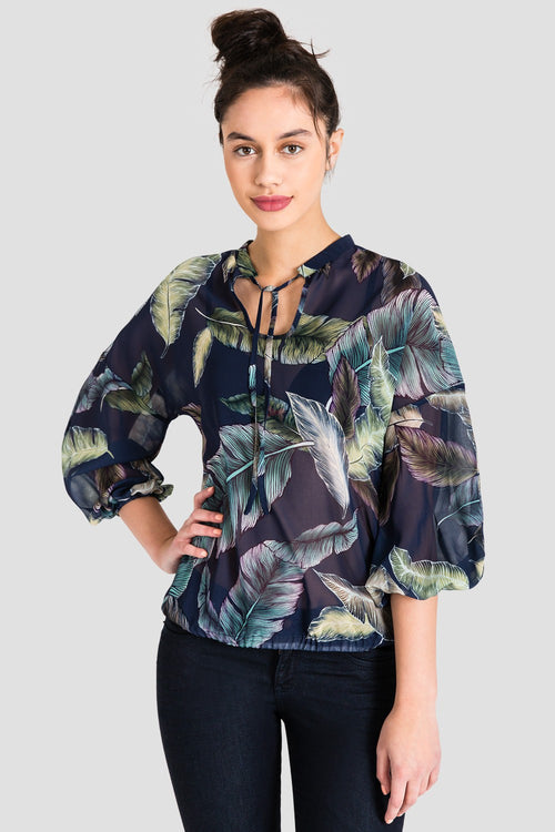 Women's Chiffon Top w/ Neck Tie