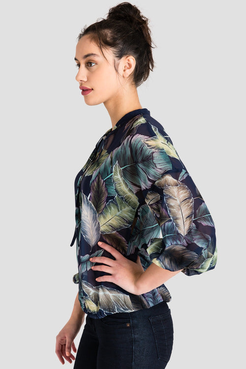 Women's Chiffon Top w/ Balloon Sleeve