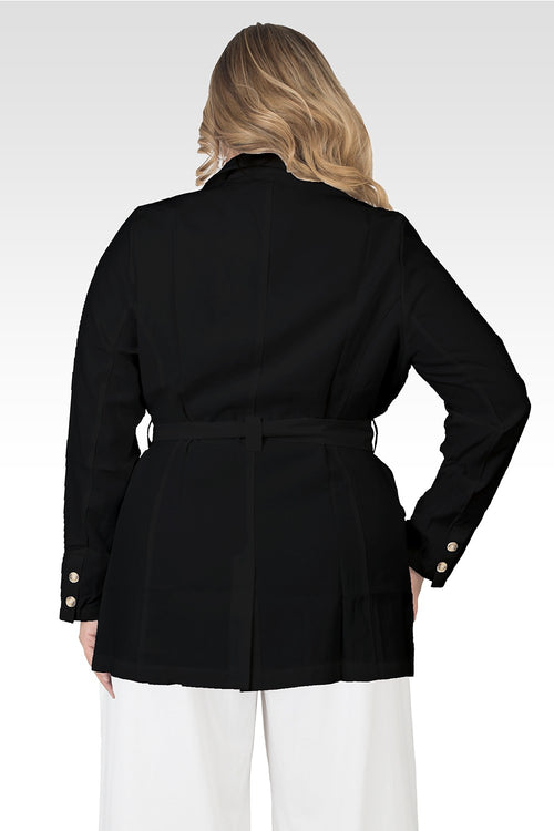 Plus Size Midge Black Wrap Blazer-2