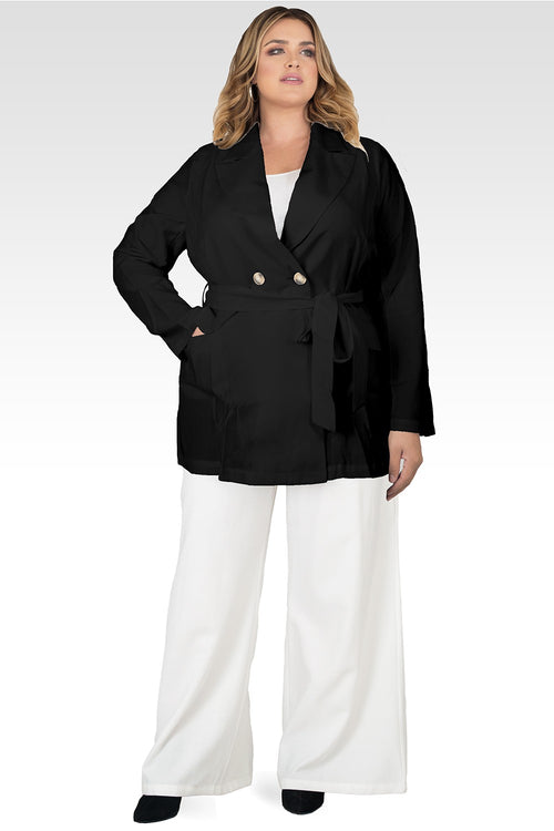 Plus Size Midge Black Wrap Blazer-3