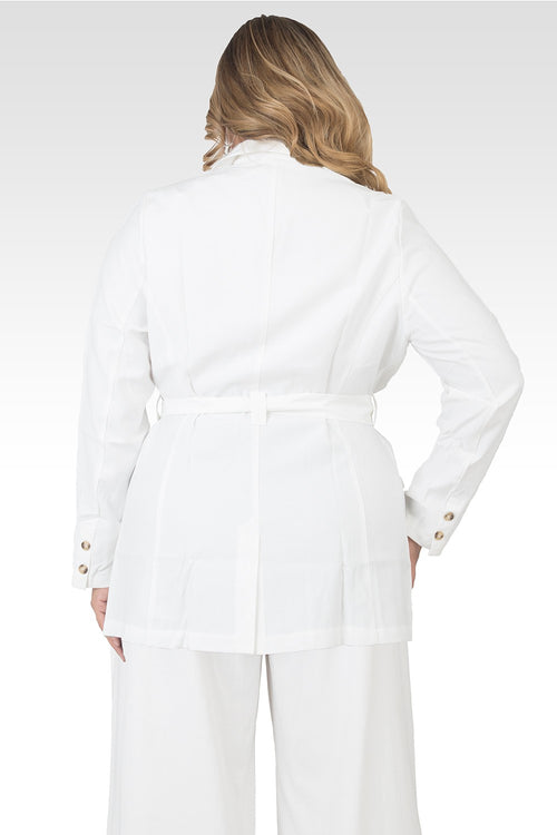 Plus Size Off-White Wrap Blazer-2