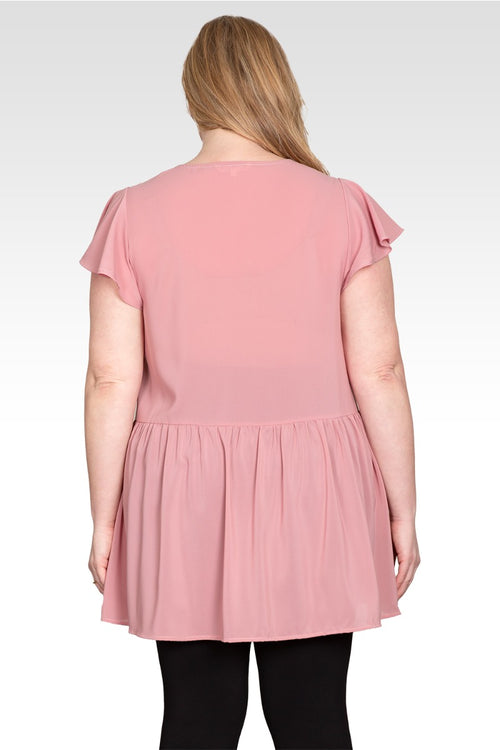 Plus Size High-Low Hem Tunic Blouse