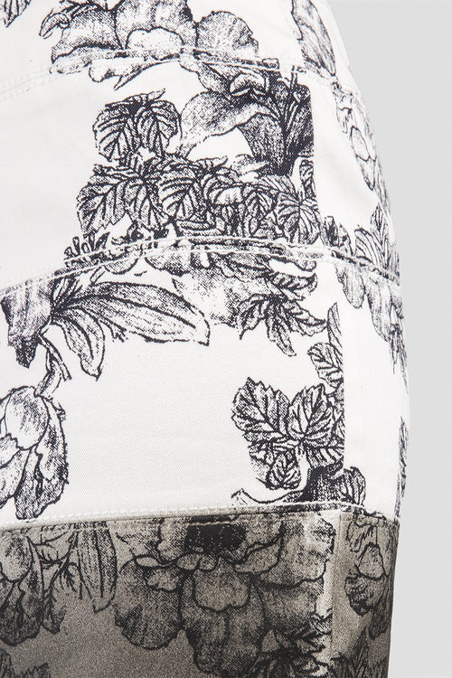 Women Black Floral High Waist Skirt