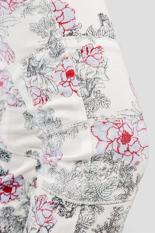 Floral Print Ankle Jeans