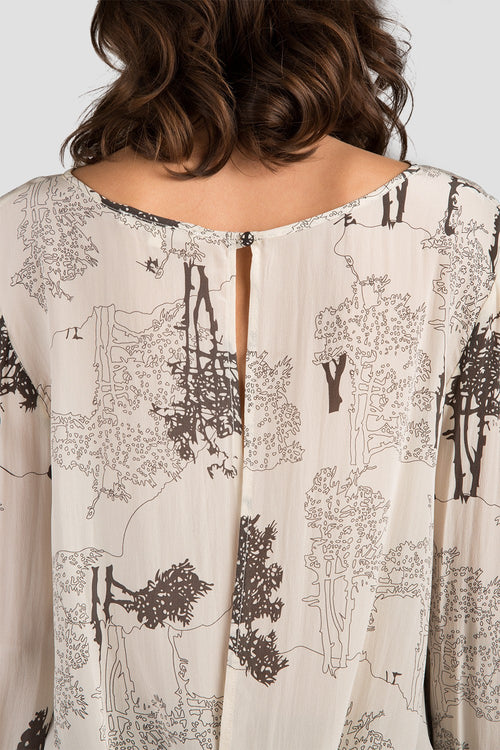 Women Printed Drape Blouse