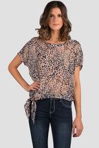 Printed Feather Silk Blouse