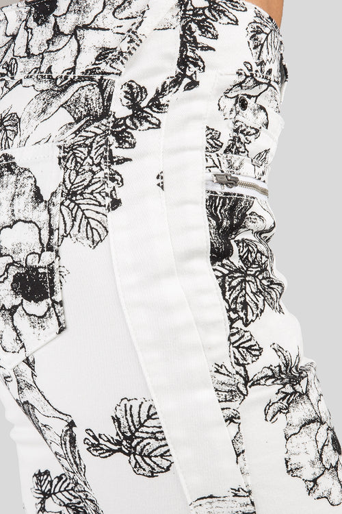 Women Denim Floral Print Skinny Jeans