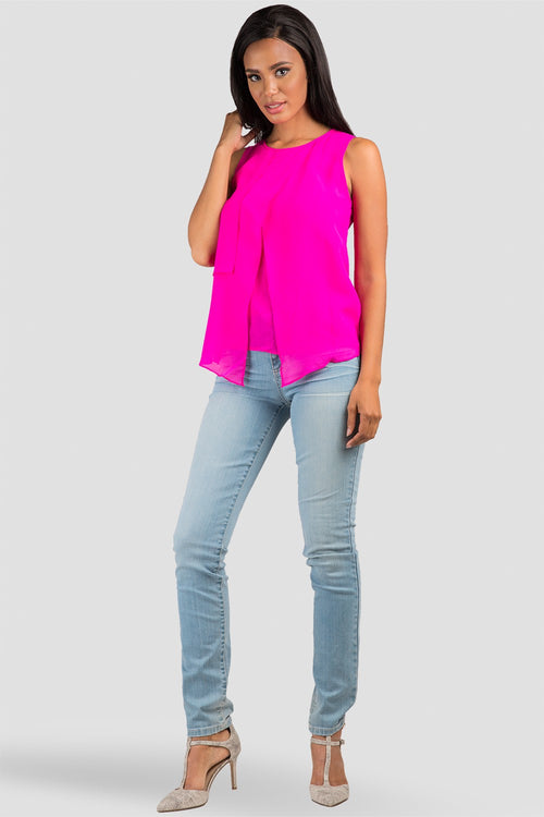 Pink Layered Silk Top