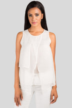 Women Ivory Layered Chiffon Top