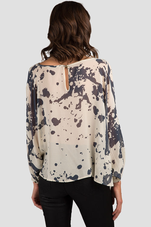 Women Splatter Print Silk Top