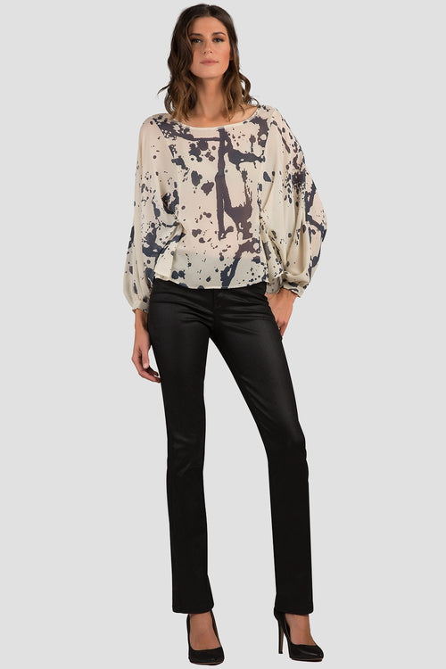 Women Splatter Print Chiffon Blouse