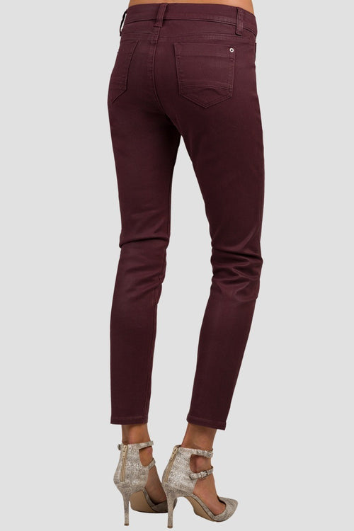 Hana Cabernet Coated Cigarette Skinny Jeans
