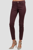 Hana Cabernet Coated Cigarette Skinny Jeans