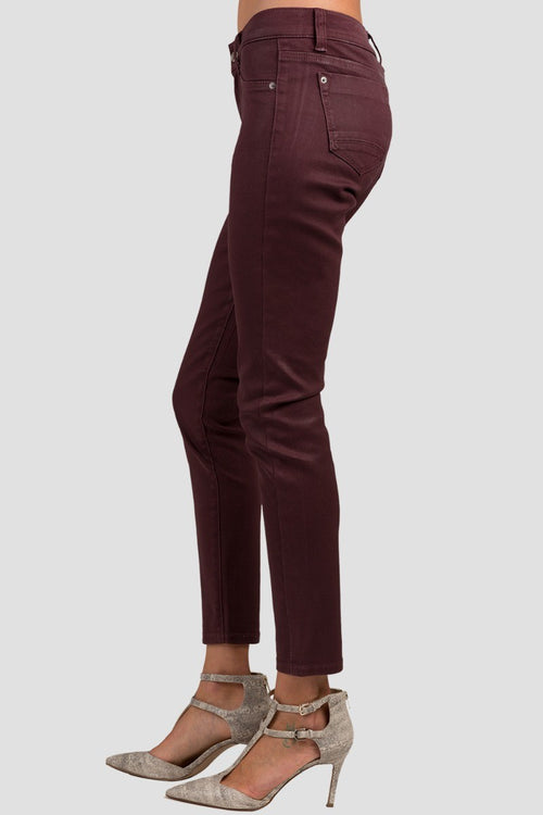 Hana Cabernet Coated Cigarette Skinny Jeans