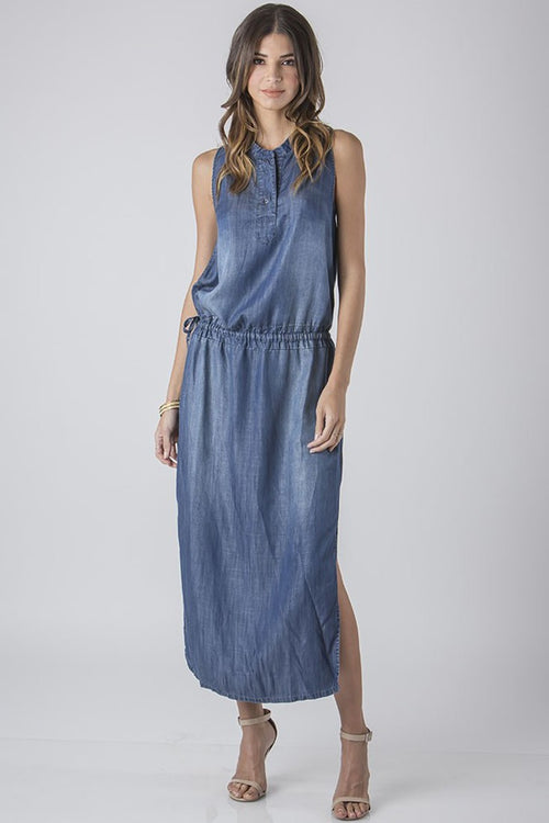 Women Indigo Tencel Maxi Dress