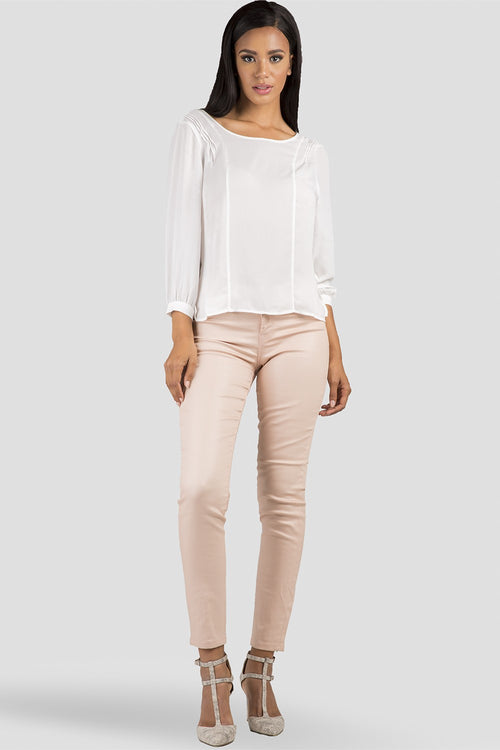 Women White Chiffon Pull Over Top