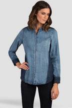 Chambray Denim Button Down Shirt