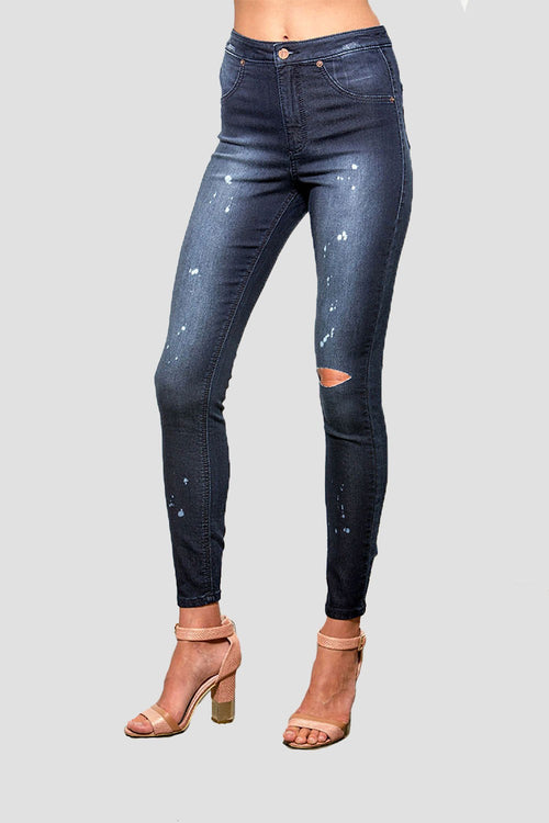 Women Indigo Destroyed Denim
